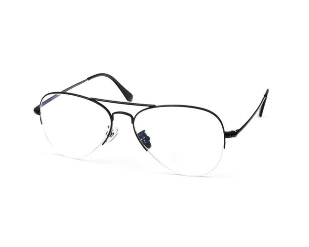 METAL  - HALF FRAME - BLACK MATT - TUJ180043 - DB AOVAL - 54 - Lenses Incuded