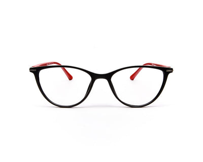 Specsmakers - Unisex Cateye Full Frame - Black Matt Red - COC102 - (LENSES INCLUDED)*