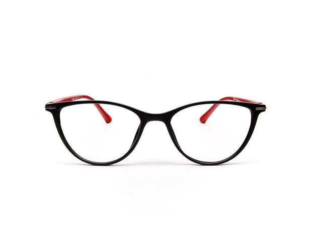 Specsmakers - Unisex Cateye Full Frame - Black Matt Red - COC102 - (LENSES INCLUDED)*