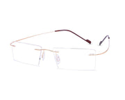Rectangle Gold Shine WITH Gold Rimless Metal - (LENSES INCLUDED)*