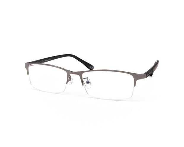 METAL  - HALF FRAME - GREY METALLIC MATT - TUK8817 - RECTANGLE - 52 - Lenses Incuded