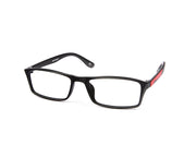 SHELL  - FULL FRAME - UNISEX - BLACK MATT - RED - RECTANGLE - (Lenses Included)*