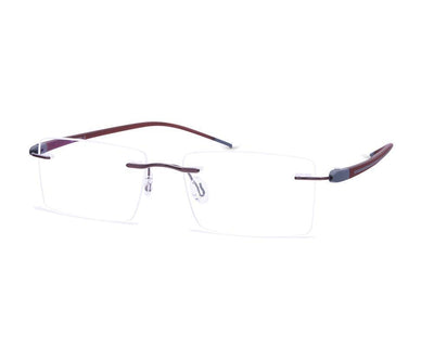 Rectangle Brown Shine WITH Brown Rimless Metal - (LENSES INCLUDED)*