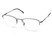 Specsmakers - Unisex Square Half Frame - Grey Metallic Shine Black- AMO2418 - (LENSES INCLUDED)*