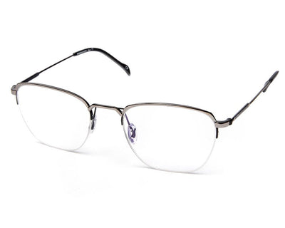 Specsmakers - Unisex Square Half Frame - Grey Metallic Shine Black- AMO2418 - (LENSES INCLUDED)*