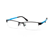 Specsmakers - Unisex Rectangle Half Frame - Black Matt Blue - PEC88324 - (LENSES INCLUDED)*