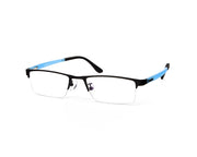Specsmakers - Unisex Rectangle Half Frame - Black Matt Blue - PEC88308 - (LENSES INCLUDED)*