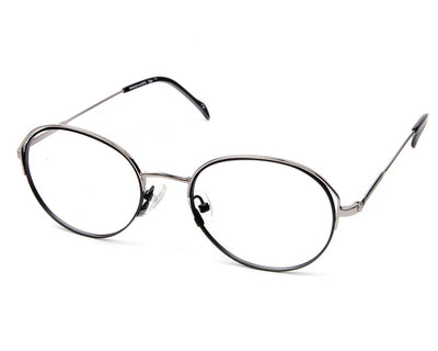 Specsmakers - Unisex Oval Full Frame - Black  Matt  Grey Metallic - AMO2419 - (LENSES INCLUDED)*
