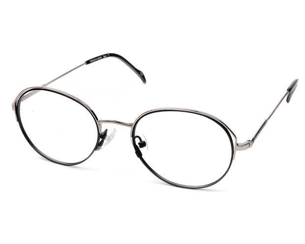 Specsmakers - Unisex Oval Full Frame - Black  Matt  Grey Metallic - AMO2419 - (LENSES INCLUDED)*
