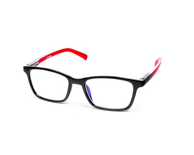 Rectangle Black Shine WITH Red ANTI Blue LIGHT COMPUTER GLASSES