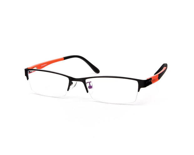 Specsmakers - Unisex Rectangle Half Frame - Black Matt ORANGE - PEC88315 - (LENSES INCLUDED)*