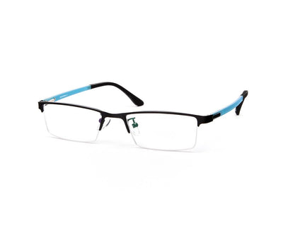 Specsmakers - Unisex Rectangle Half Frame - Black Matt Blue - PEC88311 - (LENSES INCLUDED)*