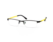 Specsmakers - Unisex Rectangle Half Frame - Black Matt YELLOW - PEC88311 - (LENSES INCLUDED)*