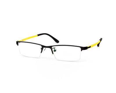 Specsmakers - Unisex Rectangle Half Frame - Black Matt YELLOW - PEC88311 - (LENSES INCLUDED)*