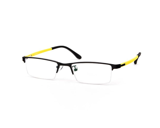 Specsmakers - Unisex Rectangle Half Frame - Black Matt YELLOW - PEC88311 - (LENSES INCLUDED)*