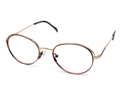 Specsmakers - Unisex Oval Full Frame - Brown Matt Gold - AMO2419 - (LENSES INCLUDED)*