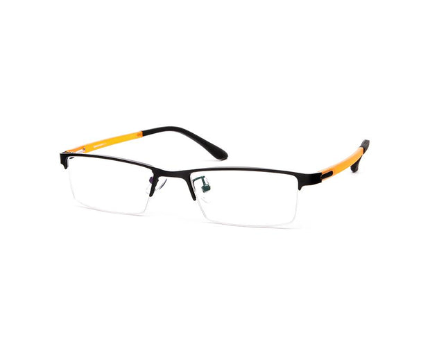 Specsmakers - Unisex Rectangle Half Frame - Black Matt ORANGE - PEC88311 - (LENSES INCLUDED)*