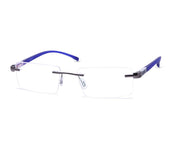 Rectangle Grey Metallic Shine WITH Grey Rimless Frame - (LENSES INCLUDED)*