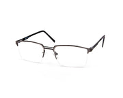 Specsmakers - Unisex DB Rectangle Half Frame - Grey Metallic Shine BLACK - ANF30348 - (LENSES INCLUDED)*