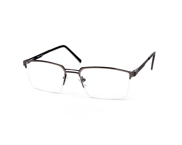 Specsmakers - Unisex DB Rectangle Half Frame - Grey Metallic Shine BLACK - ANF30348 - (LENSES INCLUDED)*
