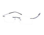Rectangle Black Shine WITH BLACK Rimless Metal - (LENSES INCLUDED)*