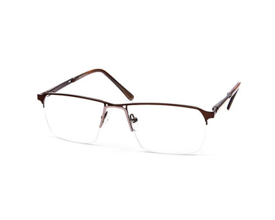 METAL  - HALF FRAME - BROWN MATT - RECTANGLE - ANF30580 - (Lenses Included)*