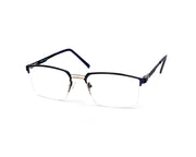 Specsmakers - Unisex DB Rectangle Half Frame - Blue Shine SILVER - ANF30348 - (LENSES INCLUDED)*