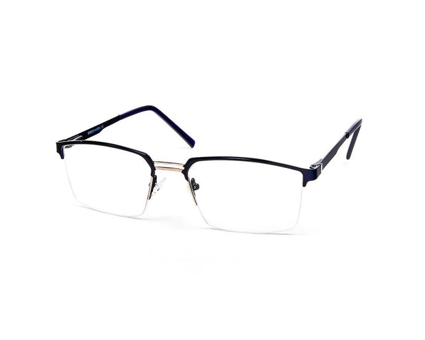 Specsmakers - Unisex DB Rectangle Half Frame - Blue Shine SILVER - ANF30348 - (LENSES INCLUDED)*