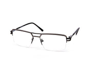 Specsmakers - Unisex DB Rectangle Half Frame - Grey Metallic Shine BLACK - ANF30358 - (LENSES INCLUDED)*