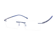 Rectangle Blue Shine WITH Blue Rimless Metal - (LENSES INCLUDED)*