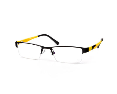 Specsmakers - Unisex Rectangle Half Frame - Black Matt YELLOW - PEC88320 - (LENSES INCLUDED)*