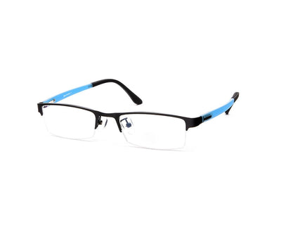 Specsmakers - Unisex Rectangle Half Frame - Black Matt Blue - PEC88307 - (LENSES INCLUDED)*