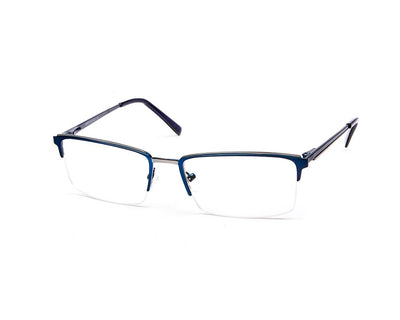 SPECSMAKERS - UNISEX RECTANGLE HALF FRAME - BLUE MATT GREY METALLIC - ANF30702