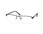 METAL  - HALF FRAME - BLACK MATT - RECTANGLE - ANF30580 - (Lenses Included)*