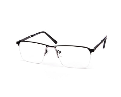 METAL  - HALF FRAME - BLACK MATT - RECTANGLE - ANF30580 - (Lenses Included)*