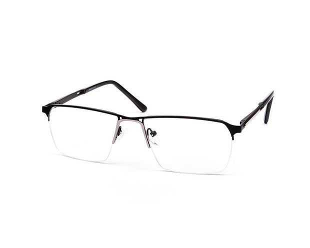 METAL  - HALF FRAME - BLACK MATT - RECTANGLE - ANF30580 - (Lenses Included)*