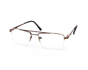Specsmakers - Unisex DB Rectangle Half Frame - Gold Shine Brown - ANF30413 - (LENSES INCLUDED)*