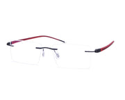 Rectangle Black Shine WITH Red Rimless Metal - (LENSES INCLUDED)*