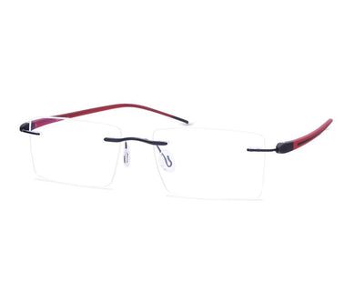 Rectangle Black Shine WITH Red Rimless Metal - (LENSES INCLUDED)*