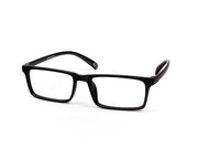 SHELL  - FULL FRAME - UNISEX - BLACK MATT - RED - RECTANGLE - (Lenses Included)*