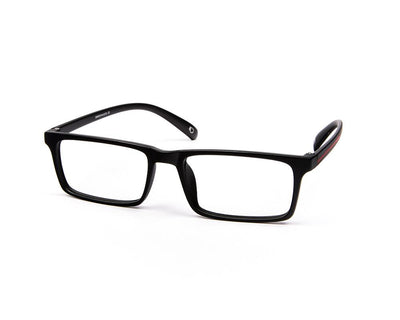 SHELL  - FULL FRAME - UNISEX - BLACK MATT - RED - RECTANGLE - (Lenses Included)*