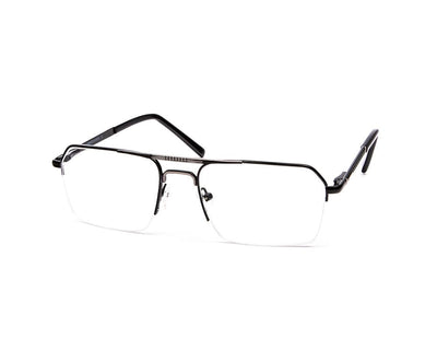 SPECSMAKERS - UNISEX DB RECTANGLE HALF FRAME - BLACK SHINE Grey Metallic - ANF30578