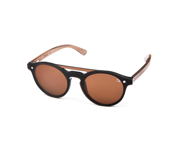 SHELL SUNGLASS - FULL FRAME - BROWN SHINE - TUK316 - ROUND