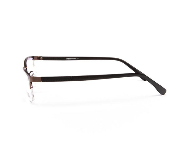 METAL  - HALF FRAME - BROWN MATT - TUK8817 - RECTANGLE - 52 - Lenses Incuded
