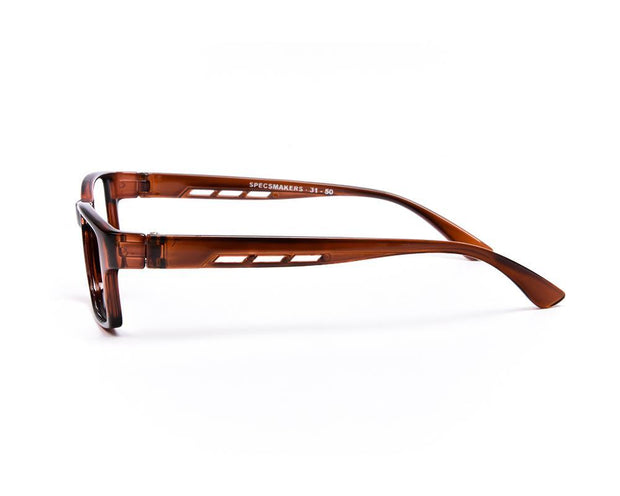 Rectangle Brown Shine  Brown Shell Frame - (LENSES INCLUDED)*