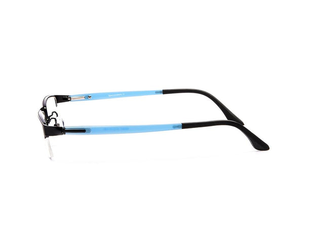 Specsmakers - Unisex Rectangle Half Frame - Black Matt Blue - PEC88307 - (LENSES INCLUDED)*