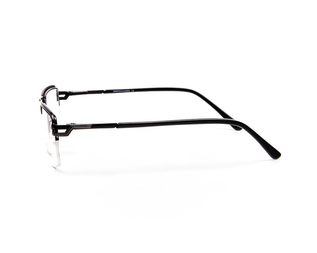 Specsmakers - Unisex DB Rectangle Half Frame - Black Matt SILVER - ANF30358 - (LENSES INCLUDED)*