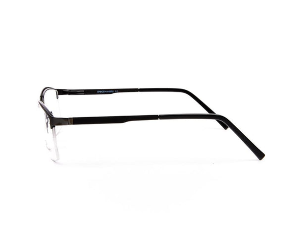Specsmakers - Unisex DB Rectangle Half Frame - Grey Metallic Shine BLACK - ANF30348 - (LENSES INCLUDED)*