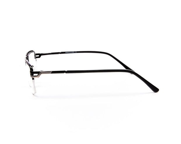 Specsmakers - Unisex DB Rectangle Half Frame - Grey Metallic Shine BLACK - ANF30358 - (LENSES INCLUDED)*