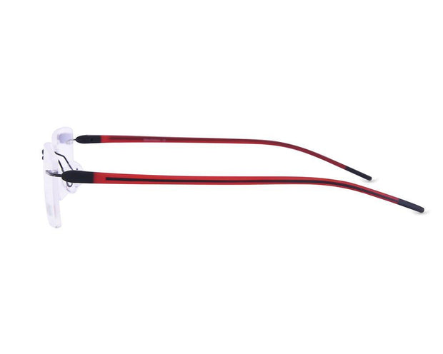 Rectangle Black Shine WITH Red Rimless Metal - (LENSES INCLUDED)*